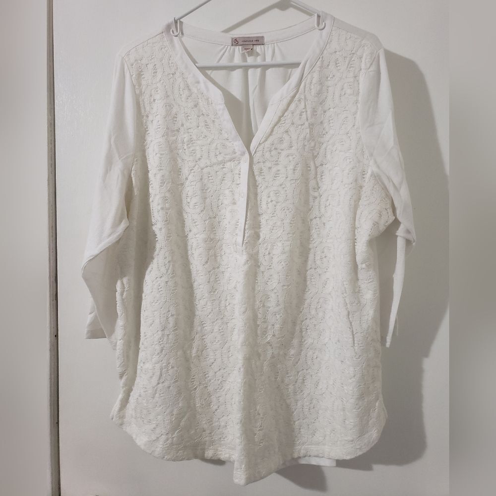 Dressbarn Lace Overlay Top Sz 2x